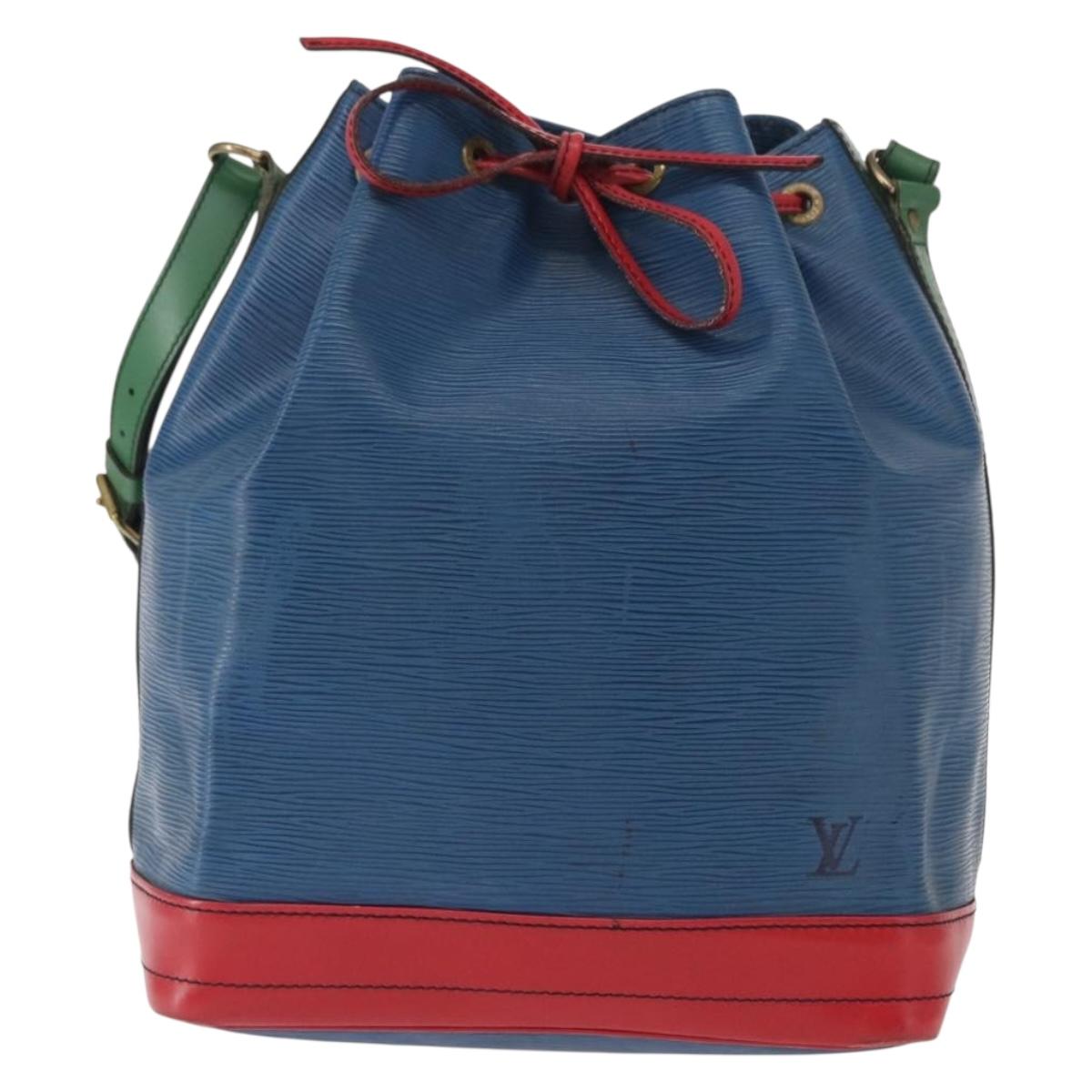 LOUIS VUITTON Epi Tricolor Noe Shoulder Bag Blue Red Green M44082 LV Auth 152330
