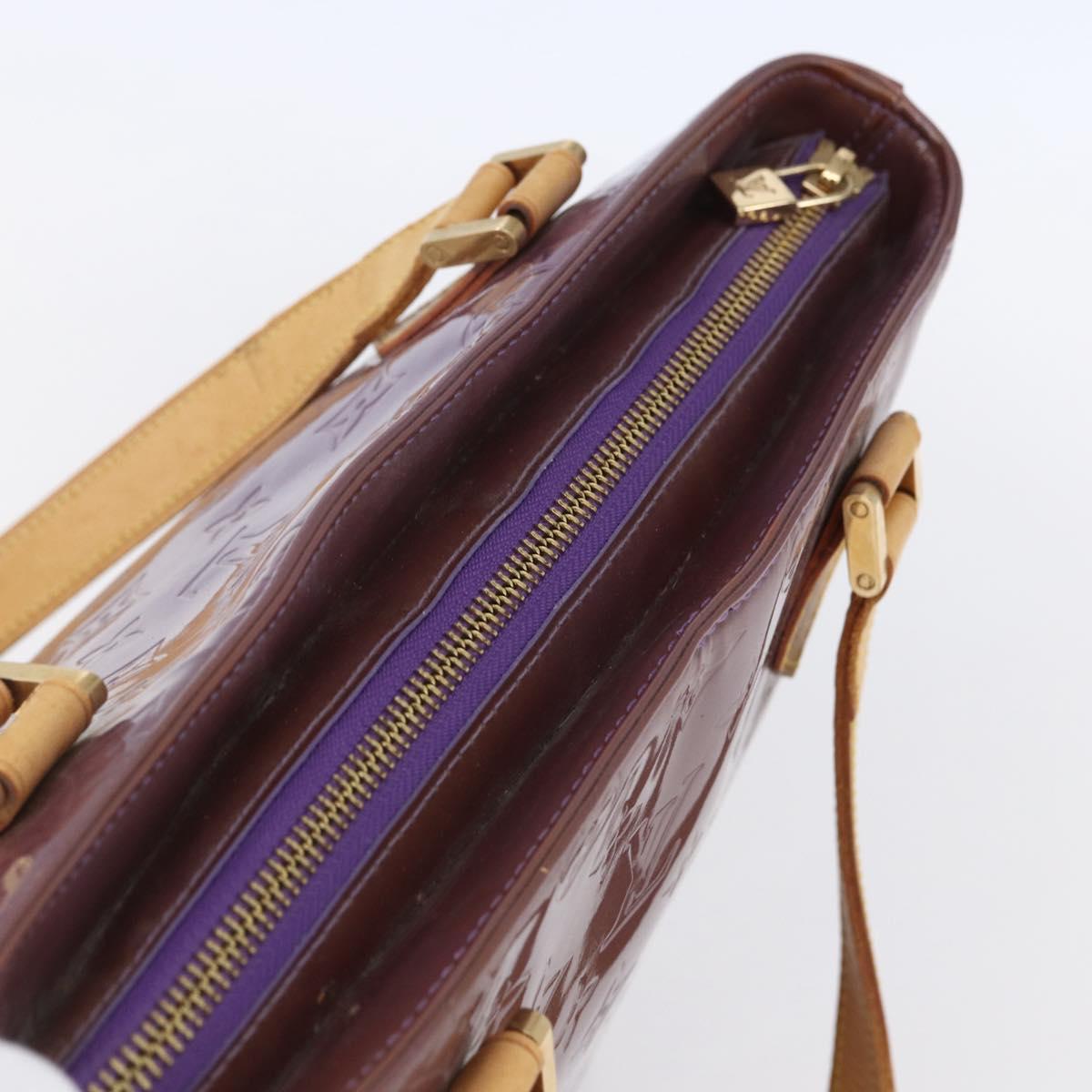 LOUIS VUITTON Monogram Vernis Houston Hand Bag Purple Viole M91093 Auth 152339