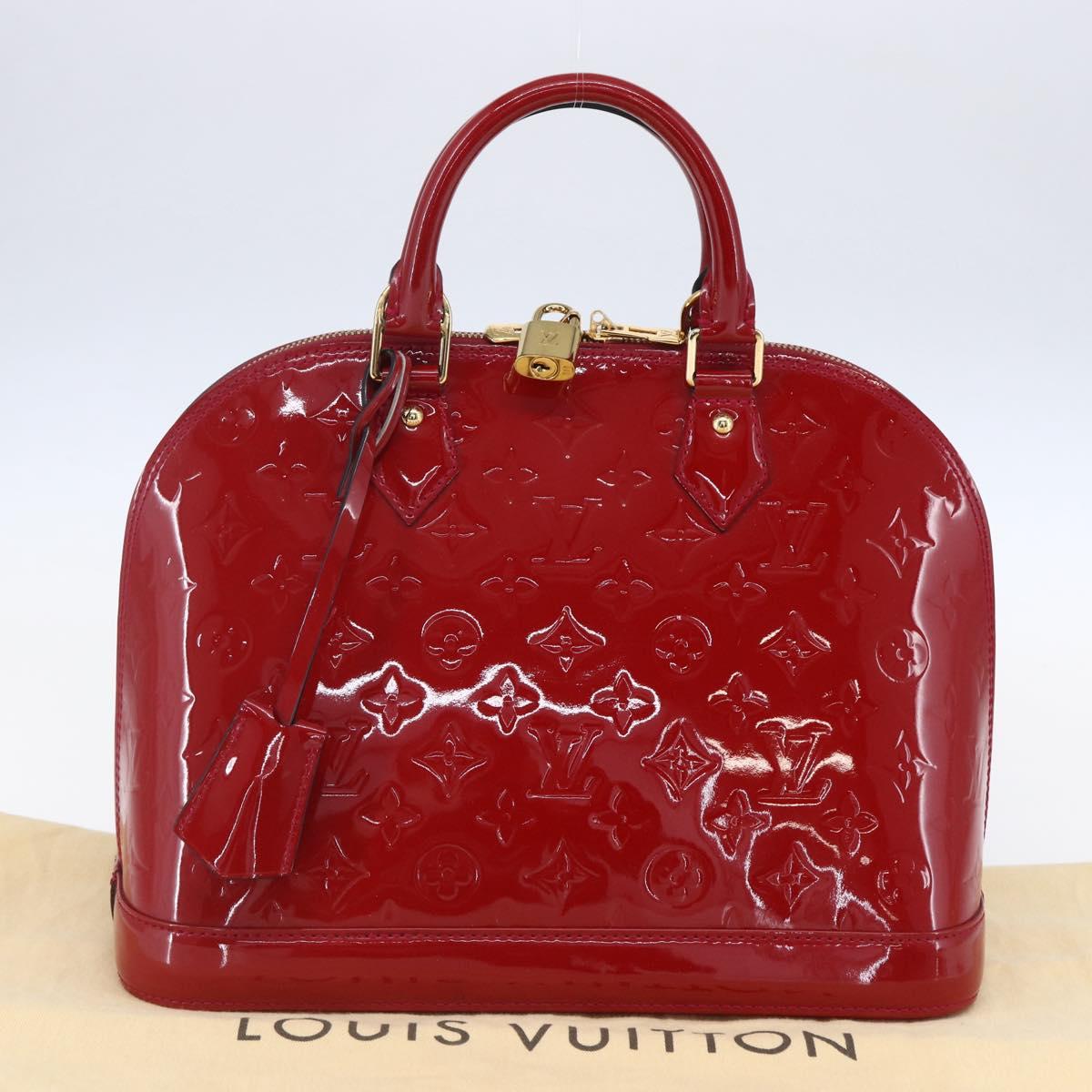 LOUIS VUITTON Monogram Vernis Alma PM Hand Bag Rose Andian M91770 LV Auth 152340