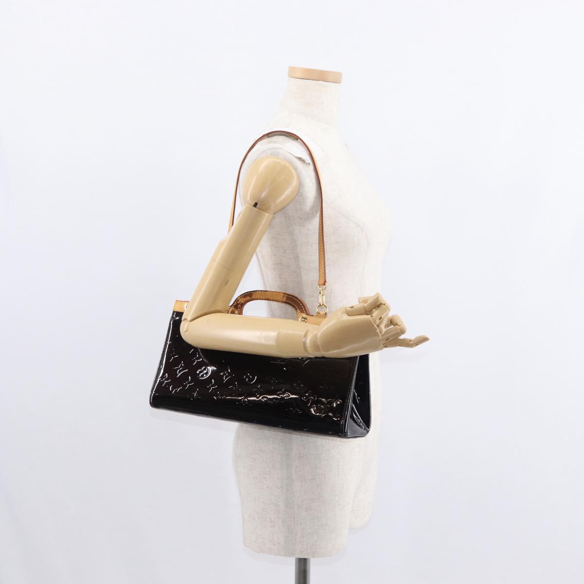 LOUIS VUITTON Monogram Vernis Roxbury Drive Hand Bag Amarante M91995 Auth 152344