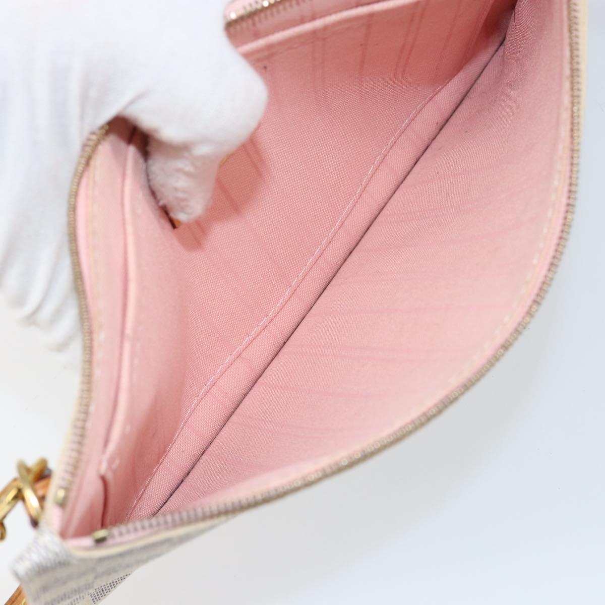 LOUIS VUITTON Damier Azur Neverfull MM Pouch LV Auth 152346