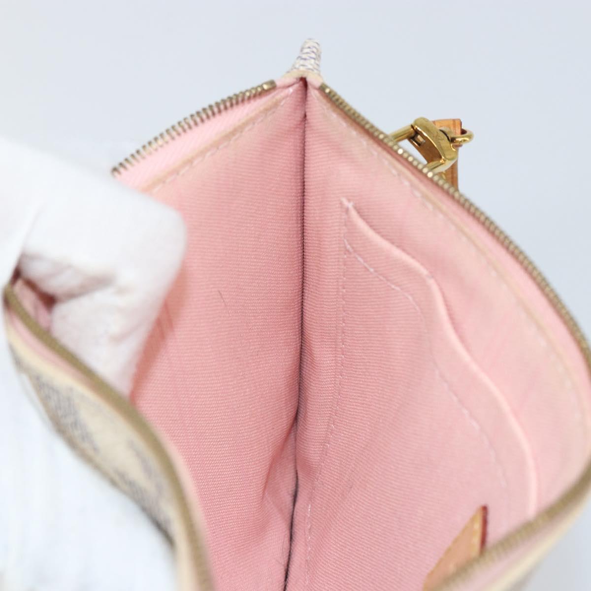 LOUIS VUITTON Damier Azur Neverfull MM Pouch LV Auth 152346