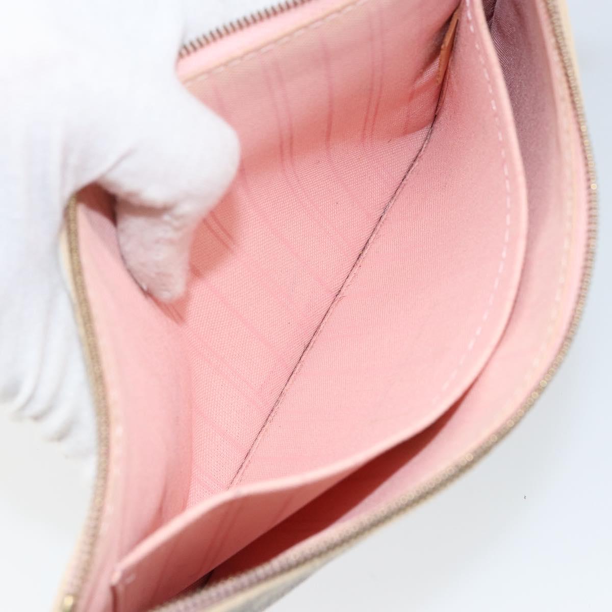 LOUIS VUITTON Damier Azur Neverfull MM Pouch LV Auth 152346