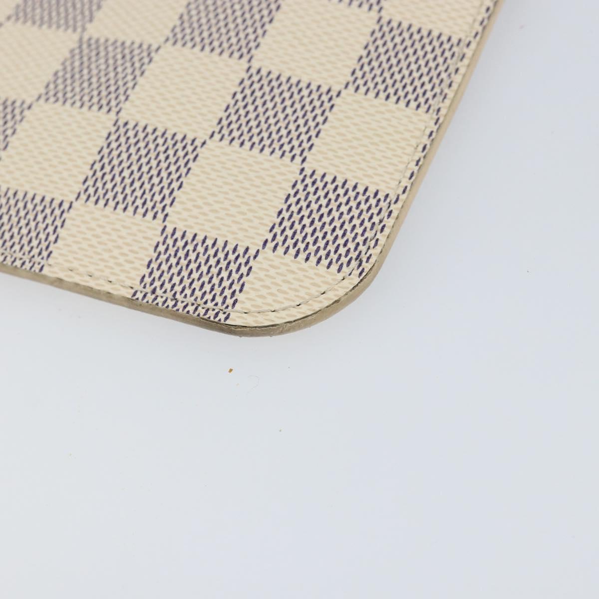 LOUIS VUITTON Damier Azur Neverfull MM Pouch LV Auth 152346