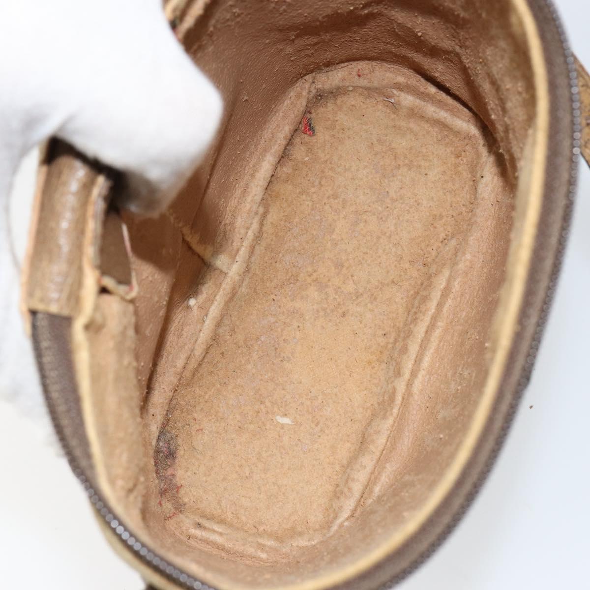 GUCCI GG Supreme Web Sherry Line Bag PVC Beige Gold 904 02 070 Auth 152352