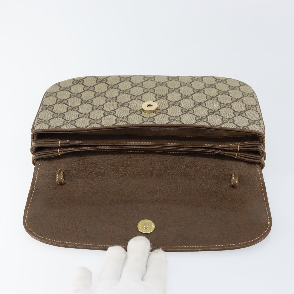 GUCCI GG Supreme Shoulder Bag PVC Beige Gold 004 106 0024 Auth 152353