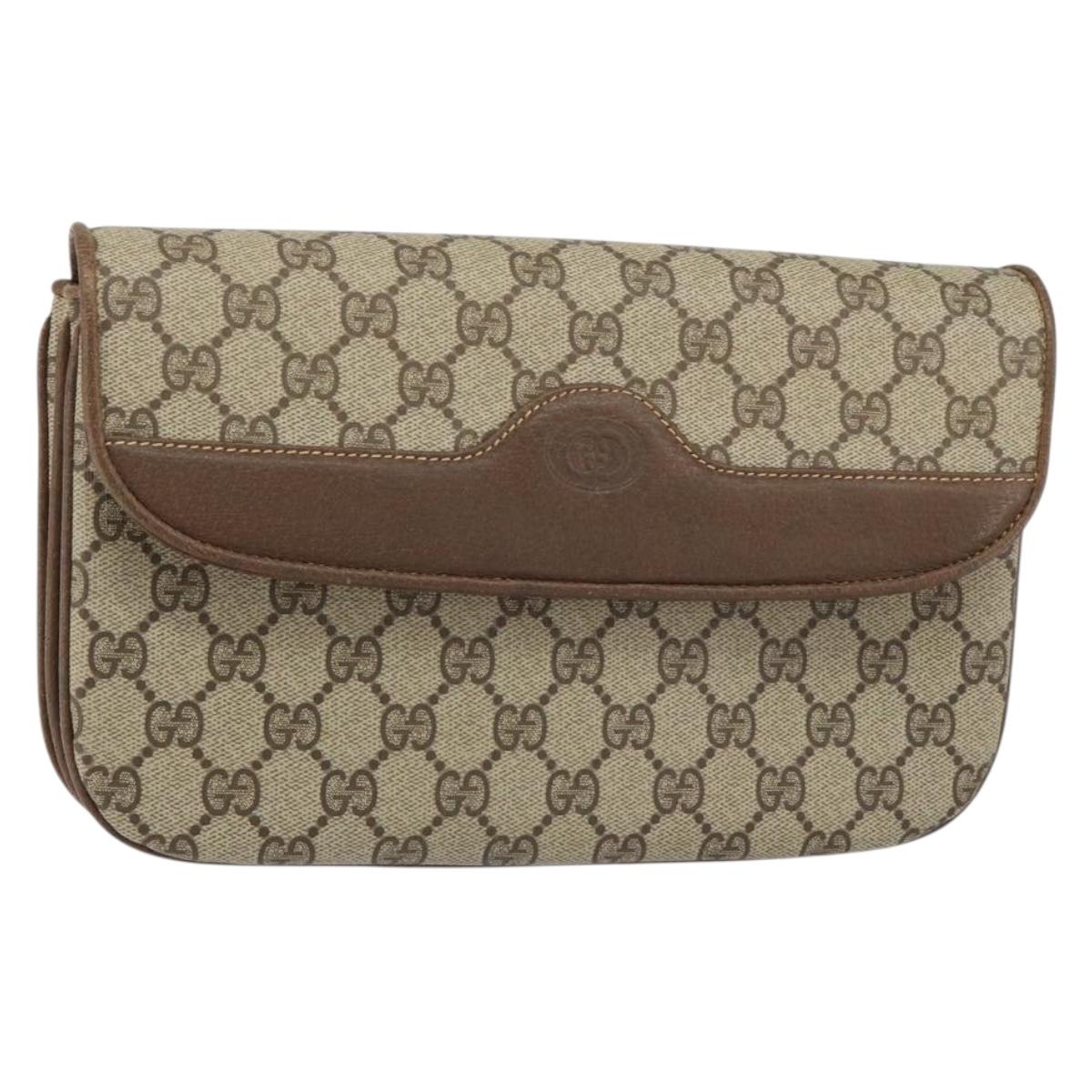 GUCCI GG Supreme Shoulder Bag PVC Beige Gold 004 106 0024 Auth 152353