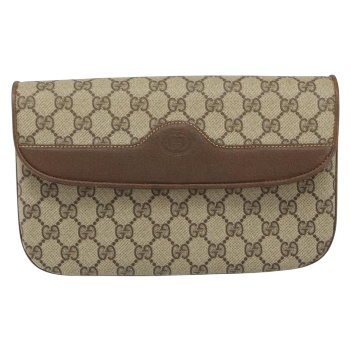 GUCCI GG Supreme Shoulder Bag PVC Beige Gold 004 106 0024 Auth 152353