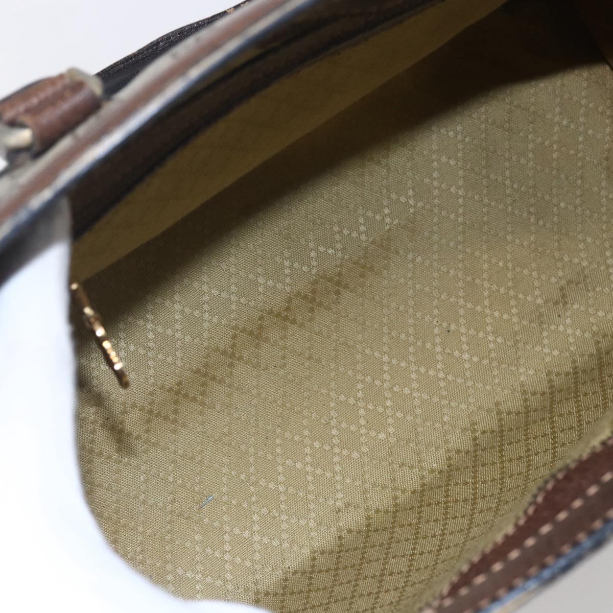 GUCCI GG Supreme Web Sherry Line Hand Bag PVC Beige Gold Auth 152358