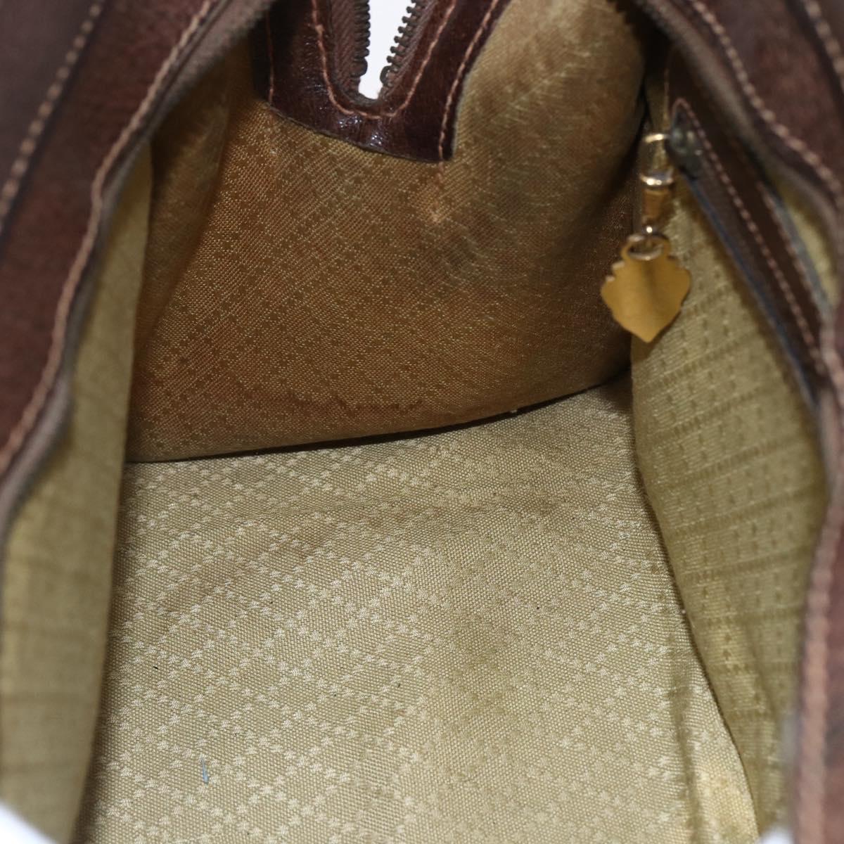 GUCCI GG Supreme Web Sherry Line Hand Bag PVC Beige Gold Auth 152358