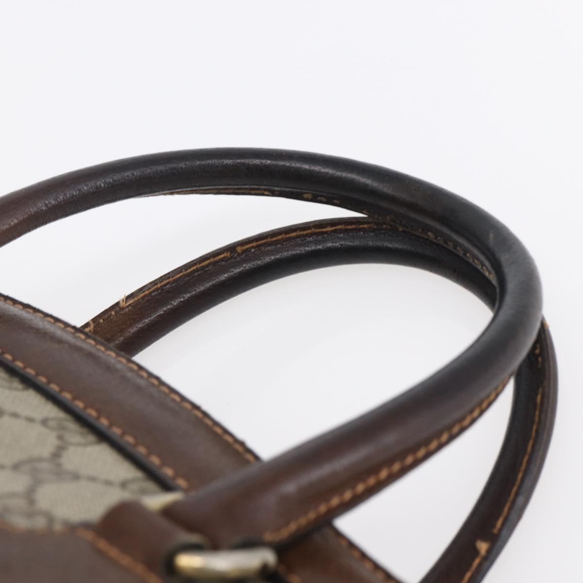 GUCCI GG Supreme Web Sherry Line Hand Bag PVC Beige Gold Auth 152358