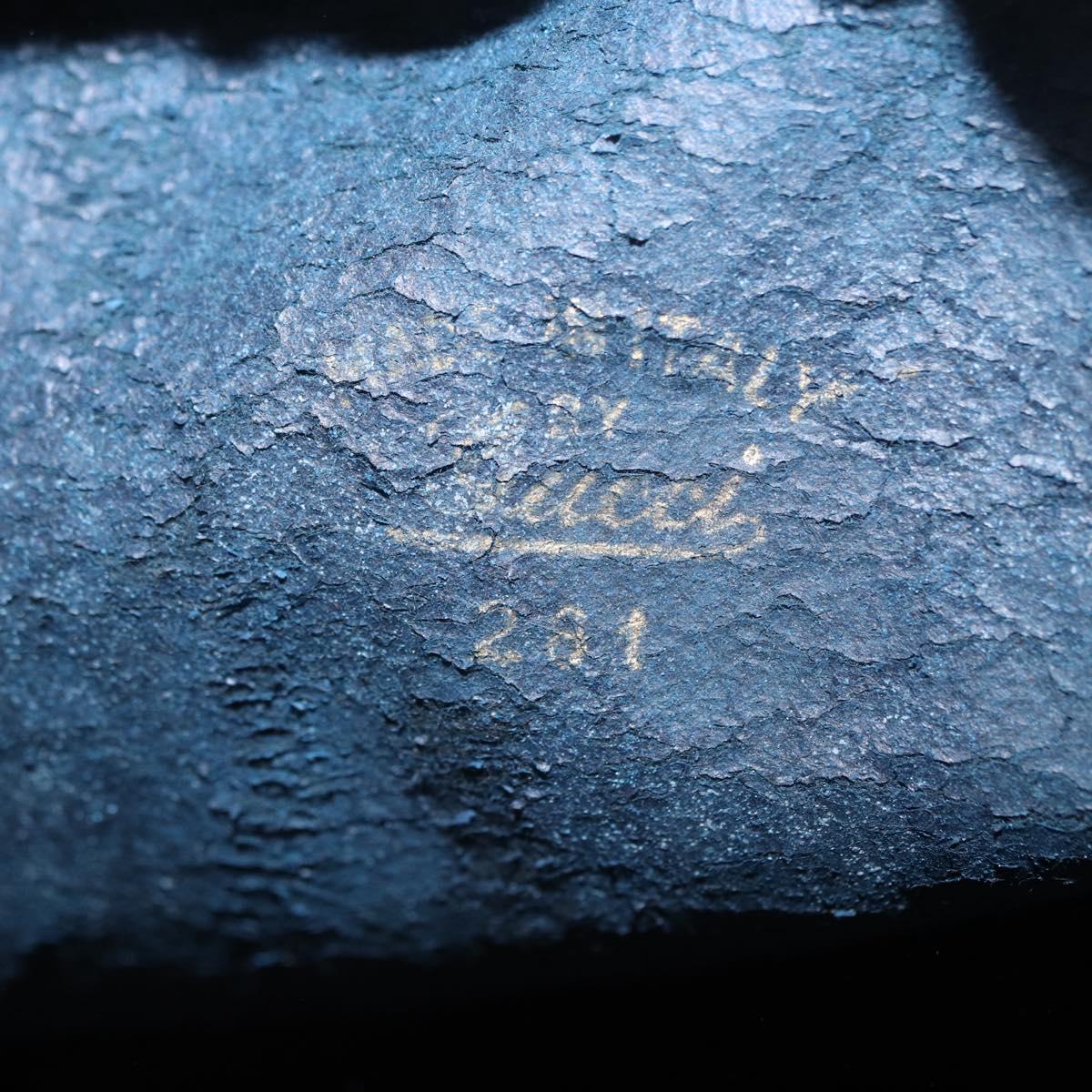 GUCCI GG Supreme Shoulder Bag PVC Leather Navy Gold Auth 152361