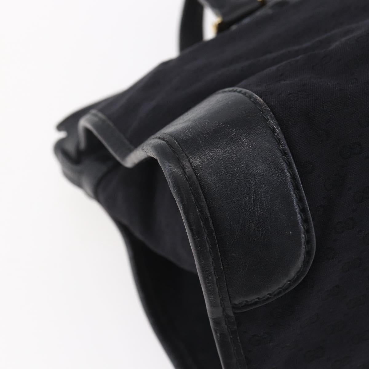 GUCCI Micro GG Supreme Web Sherry Line Hand Bag Black Gold Auth 152363V