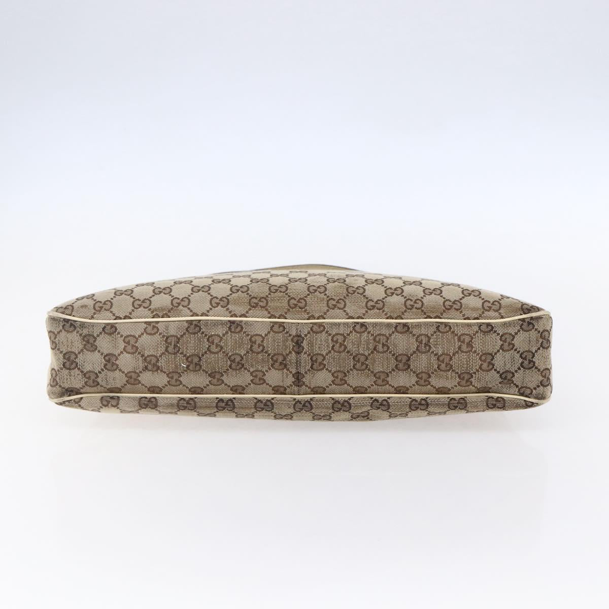 GUCCI GG Canvas Tote Bag Beige Gold Auth 152364