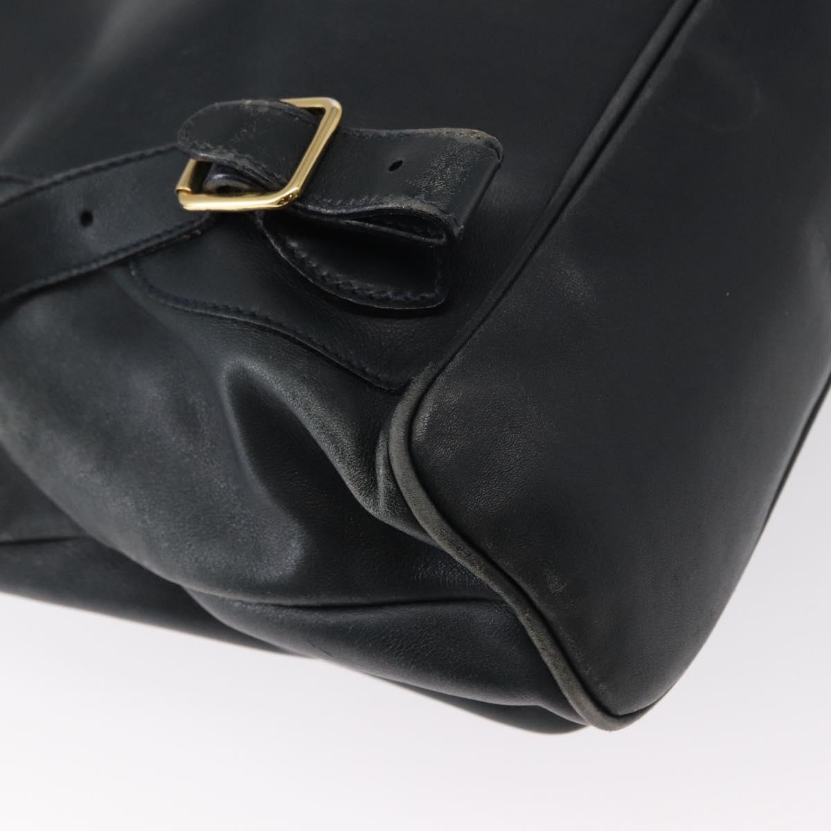 GUCCI Bamboo Backpack Leather Navy Gold 003 2058 0016 Auth 152368