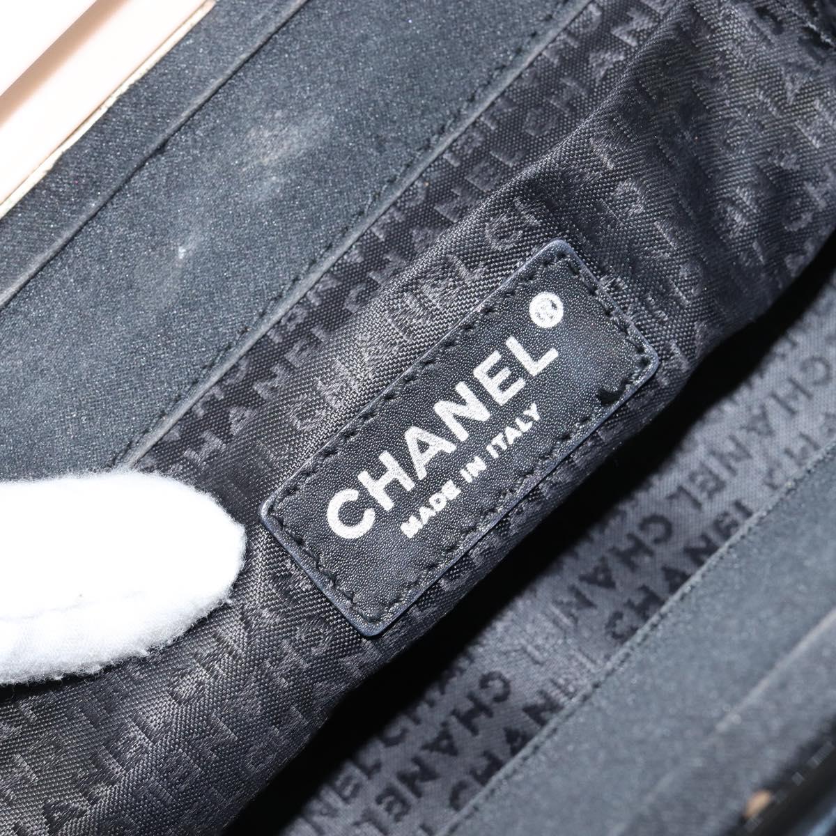 CHANEL Clutch Bag Silk Navy CC Auth 152371