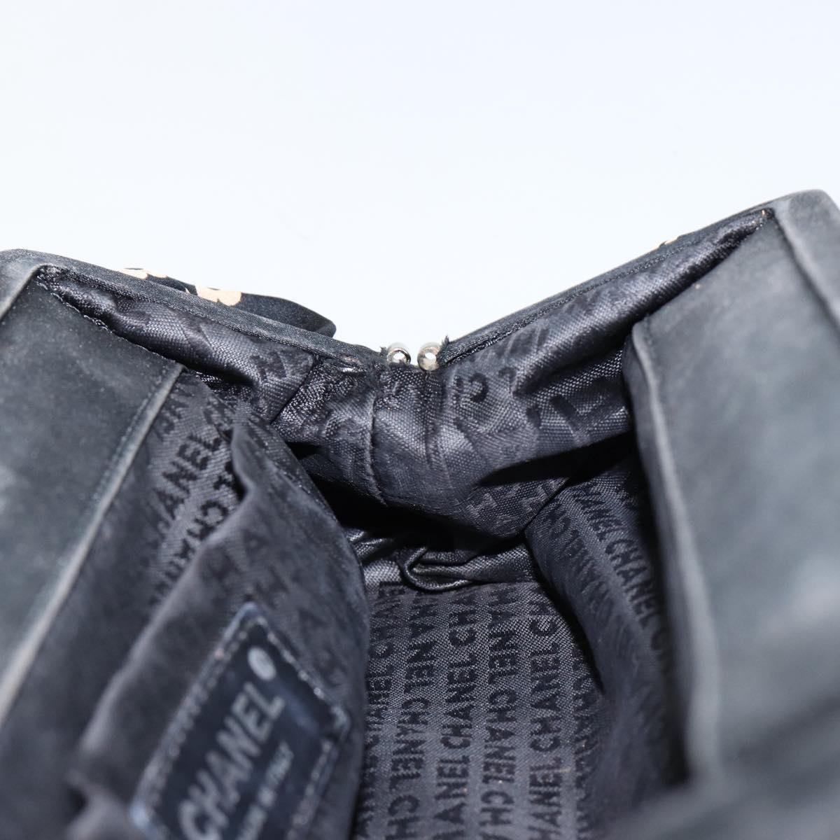 CHANEL Clutch Bag Silk Navy CC Auth 152371