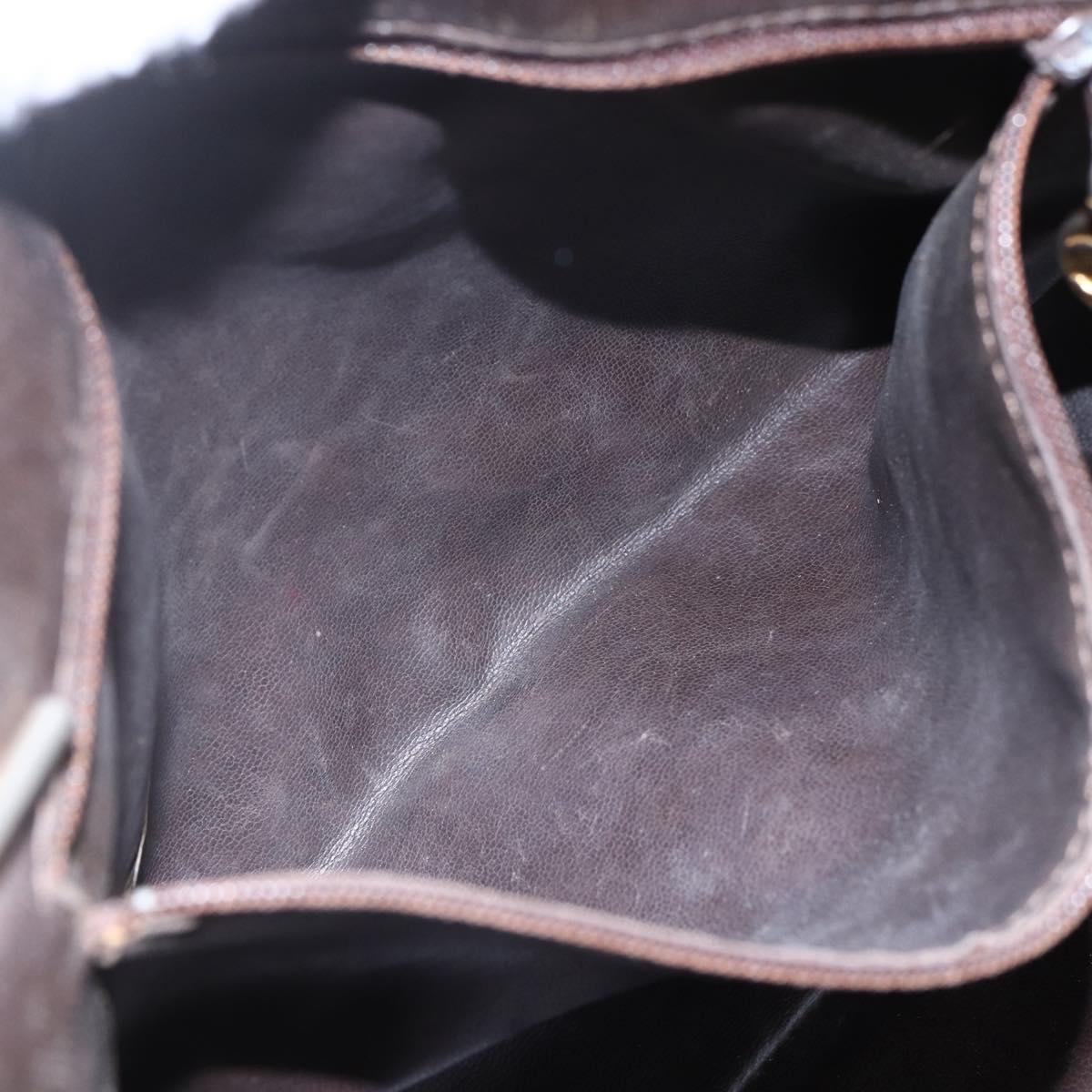 CHANEL Matelasse Chain Shoulder Bag Lamb Skin Brown Gold CC Auth 152374