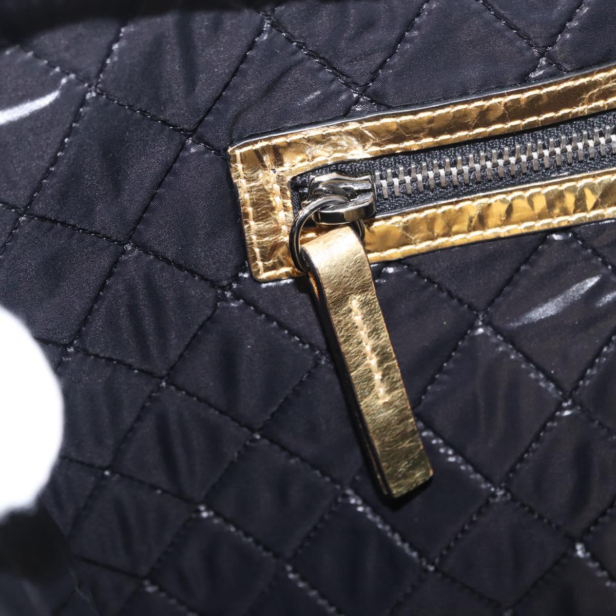 CHANEL Clutch Bag Leather Gold CC Auth 152375SM