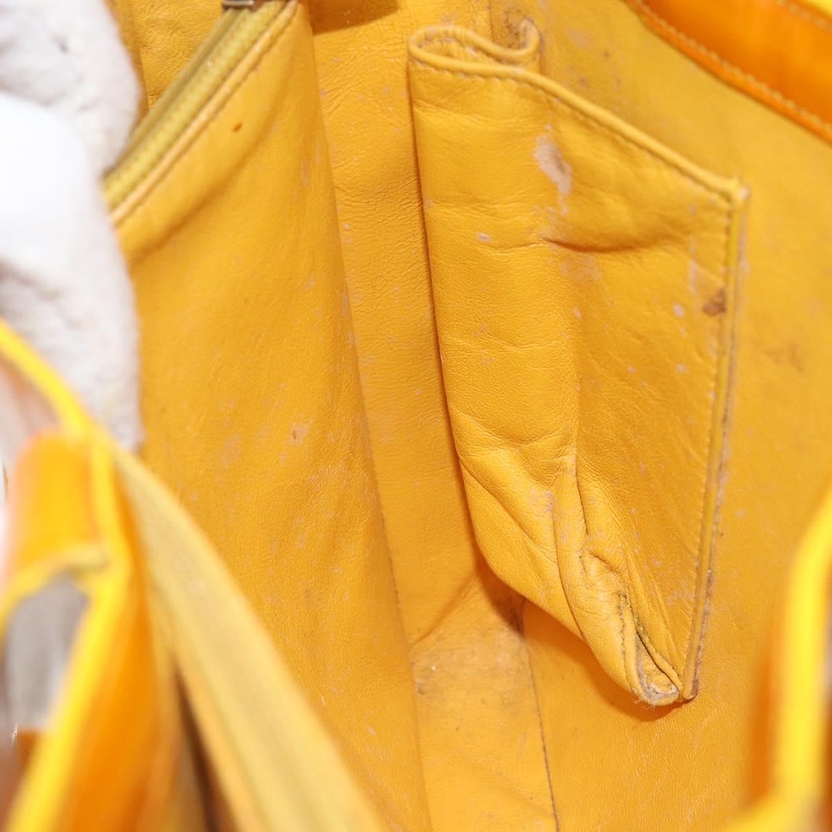 CHANEL Tote Bag Enamel Yellow Gold CC Auth 152376