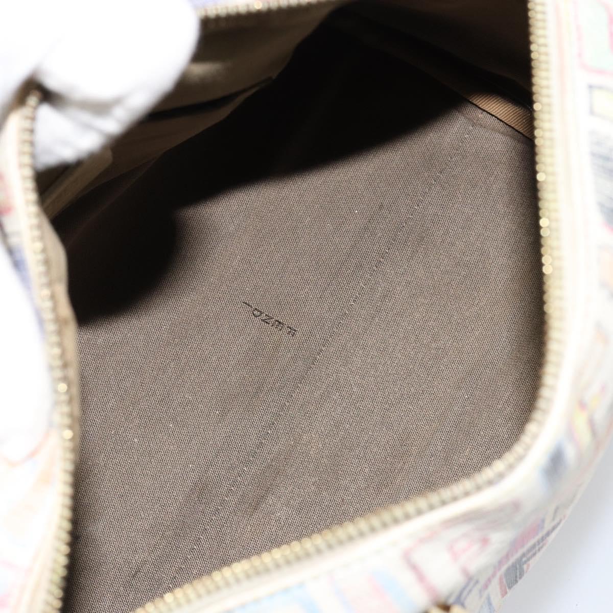 FENDI Zucca Canvas Hand Bag PVC Multicolor Gold Auth 152378V