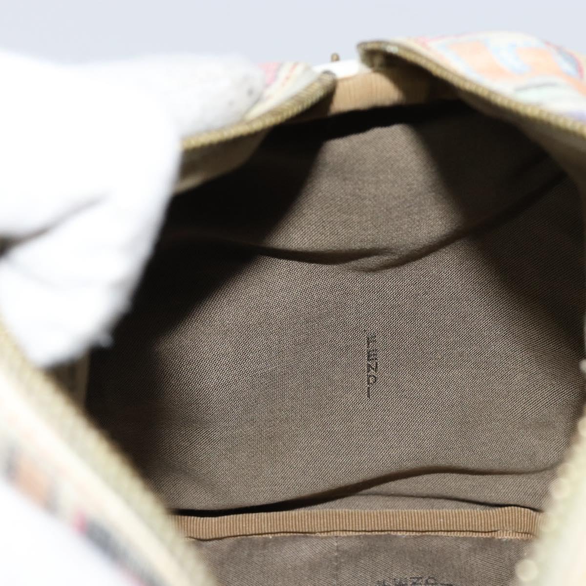 FENDI Zucca Canvas Hand Bag PVC Multicolor Gold Auth 152378V