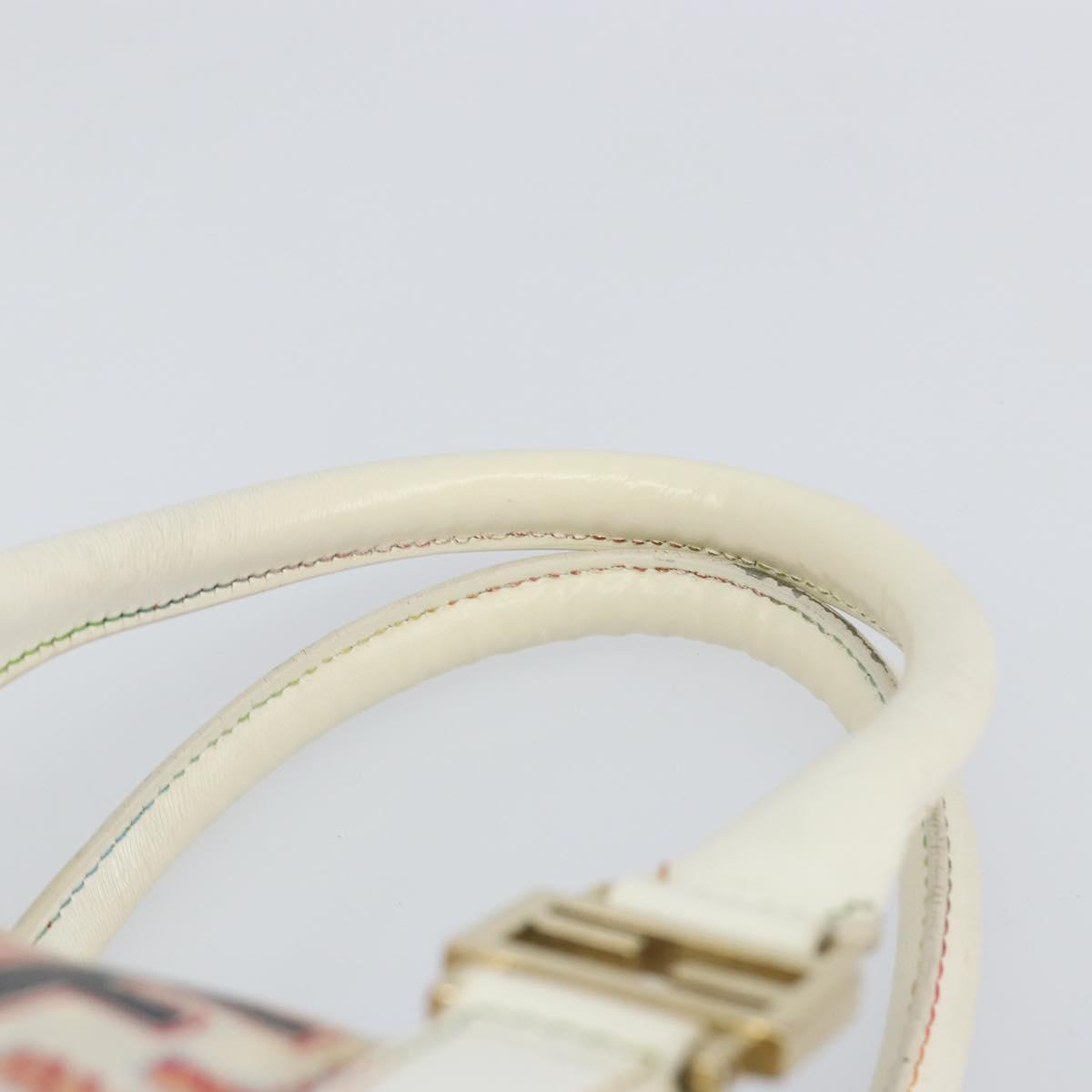 FENDI Zucca Canvas Hand Bag PVC Multicolor Gold Auth 152378V
