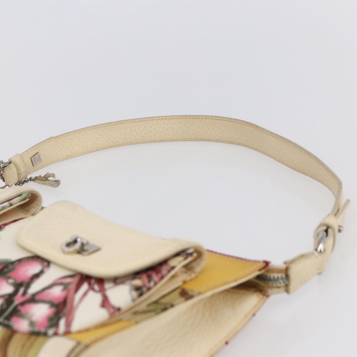 Salvatore Ferragamo Gancini Bag Nylon Leather Multicolor Silver Auth 152387