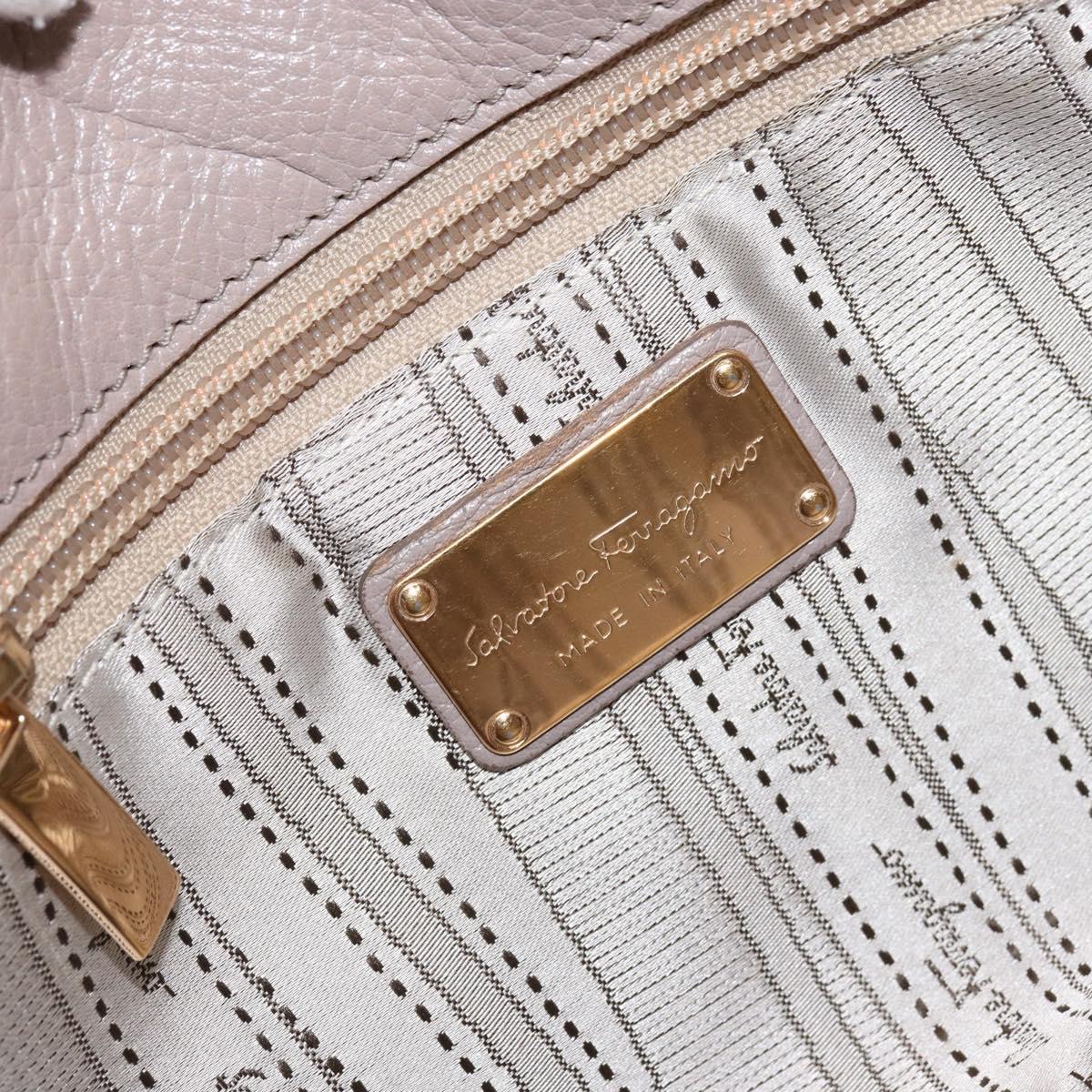 Salvatore Ferragamo Hand Bag Leather Pink Gold Auth 152388