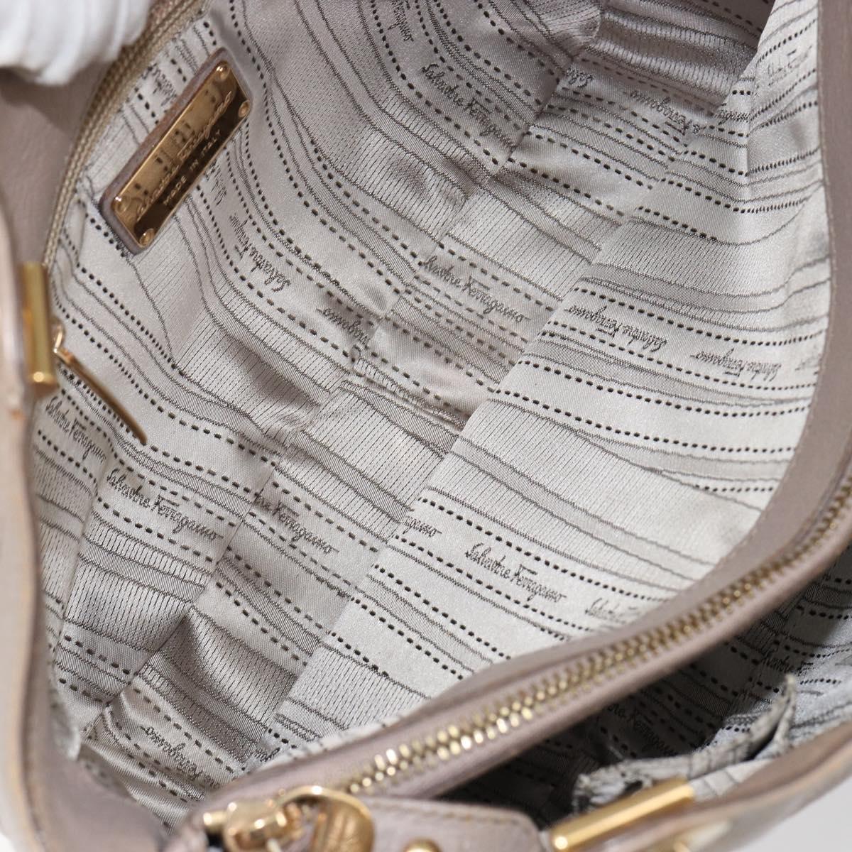 Salvatore Ferragamo Hand Bag Leather Pink Gold Auth 152388