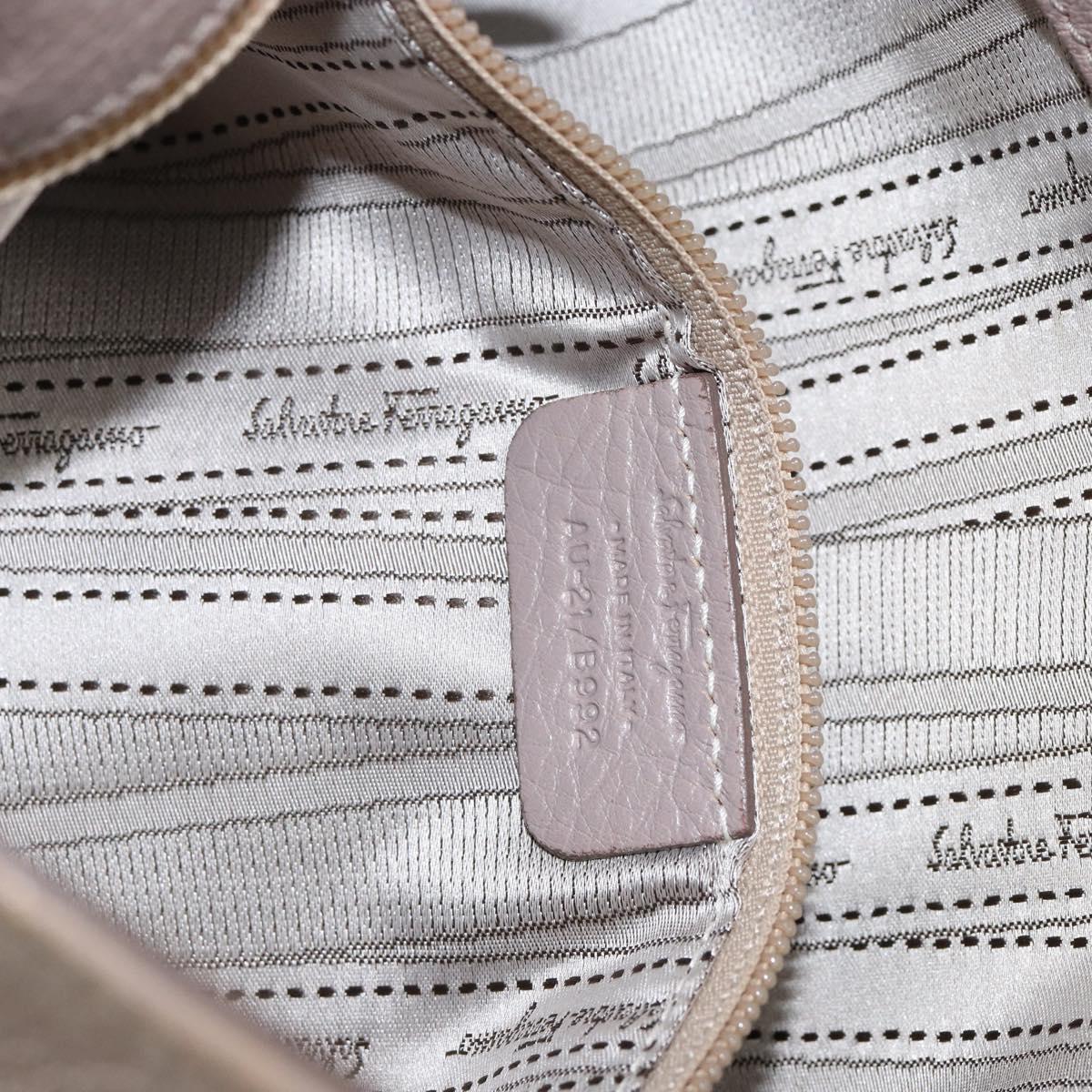 Salvatore Ferragamo Hand Bag Leather Pink Gold Auth 152388