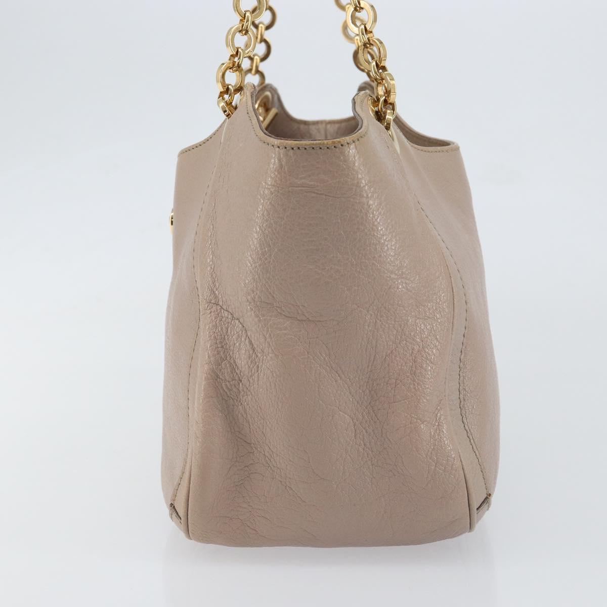 Salvatore Ferragamo Hand Bag Leather Pink Gold Auth 152388