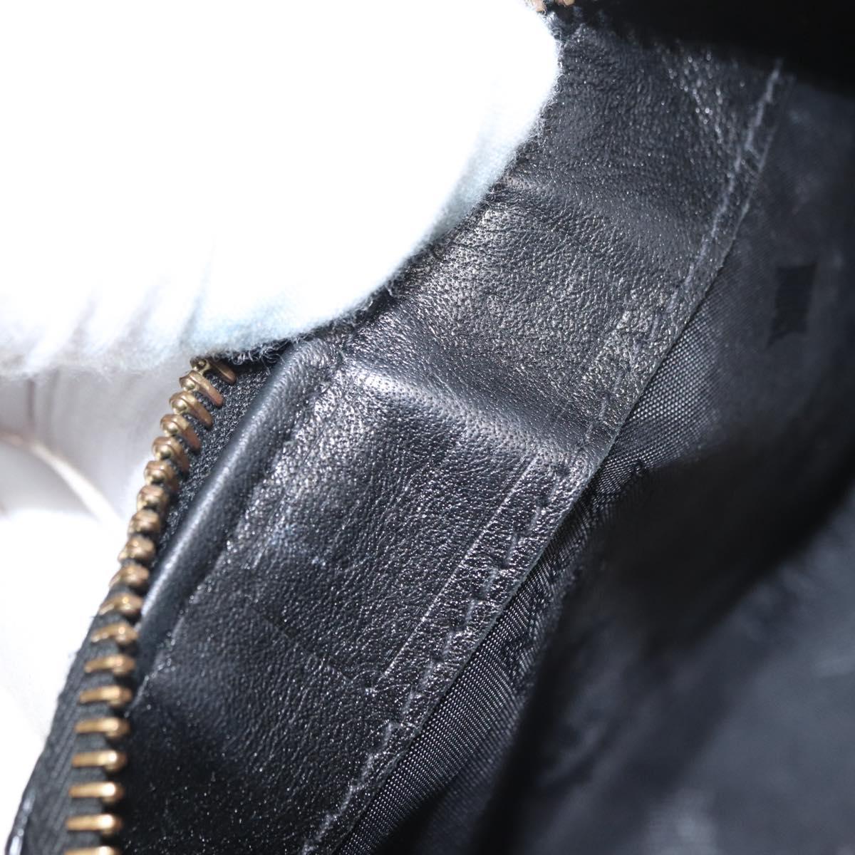 MCM Vicetos Logogram Hand Bag PVC 2way Black Gold Auth 152389