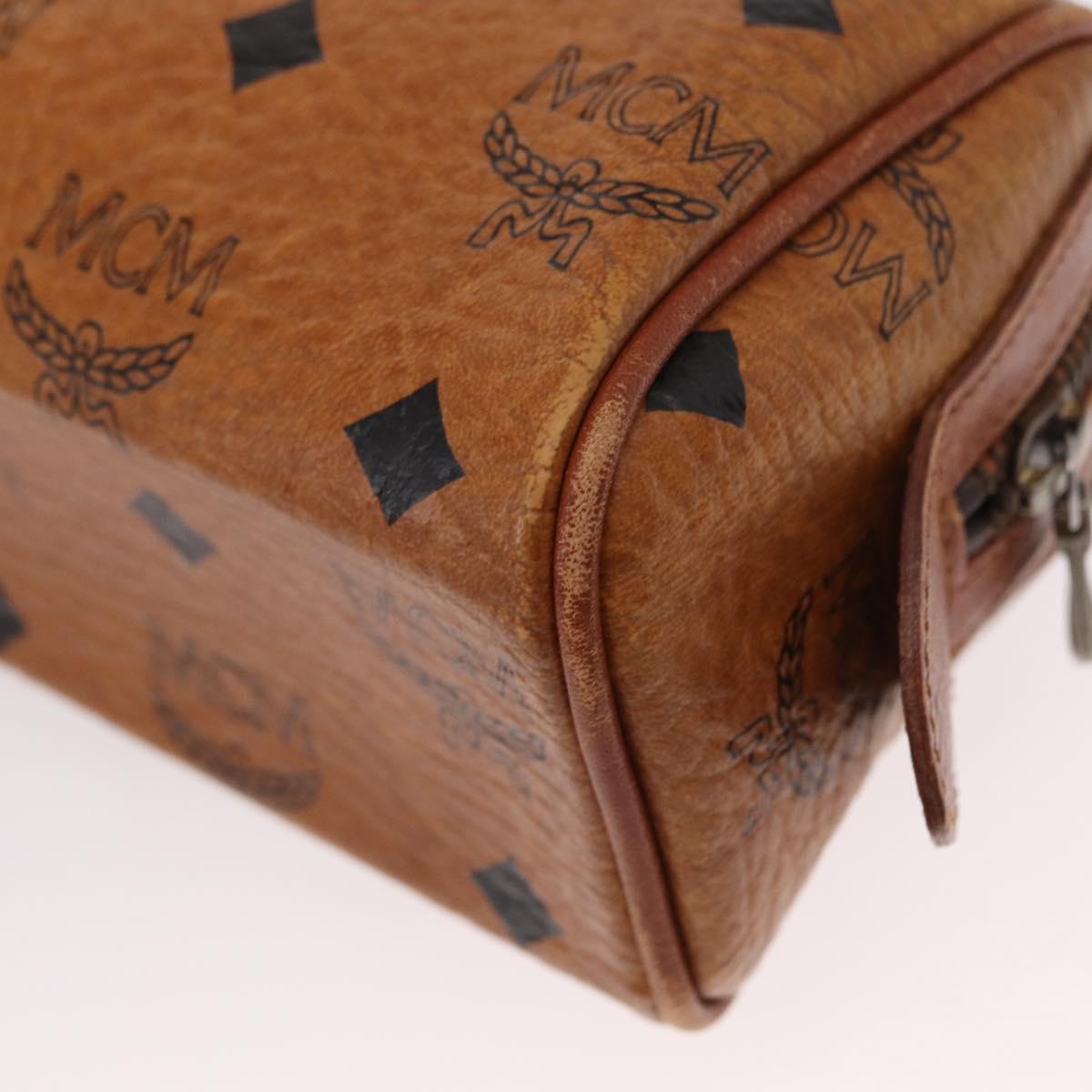 MCM Vicetos Logogram Hand Bag PVC 2way Brown Gold Auth 152390