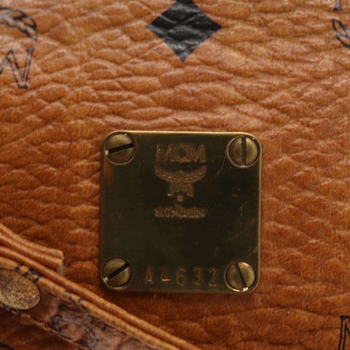 MCM Vicetos Logogram Hand Bag PVC 2way Brown Gold Auth 152390