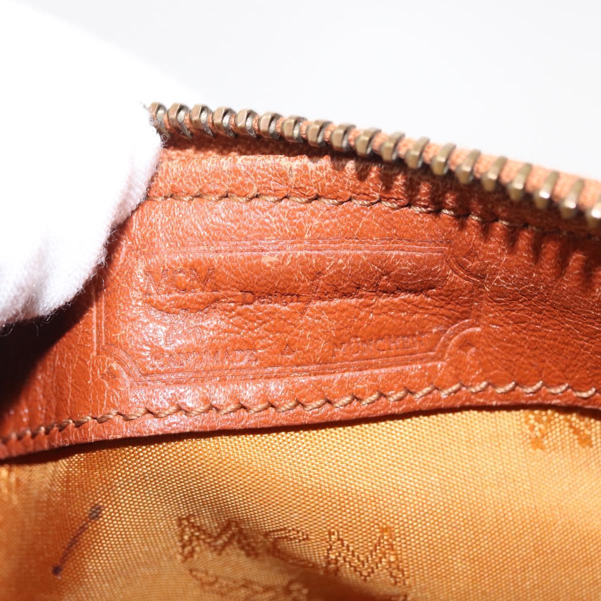 MCM Vicetos Logogram Hand Bag PVC 2way Brown Gold Auth 152390