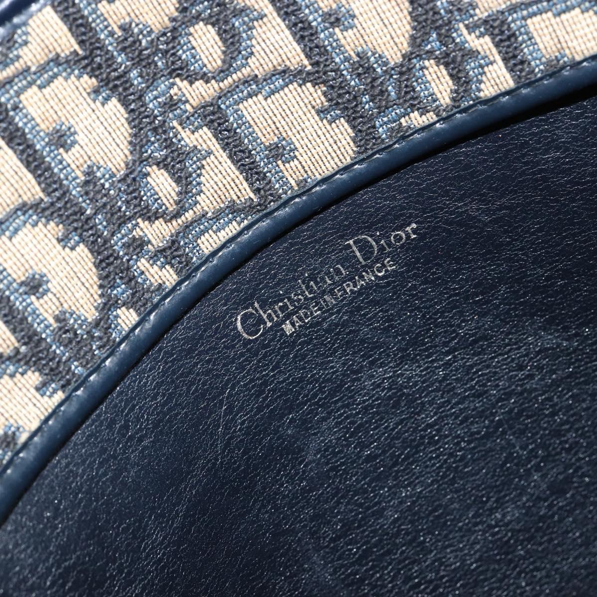 Christian Dior Trotter Canvas Hand Bag Navy Auth 152392
