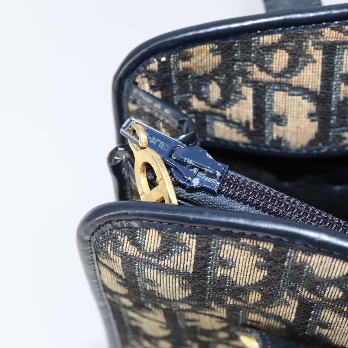 Christian Dior Trotter Canvas Hand Bag Navy Auth 152392