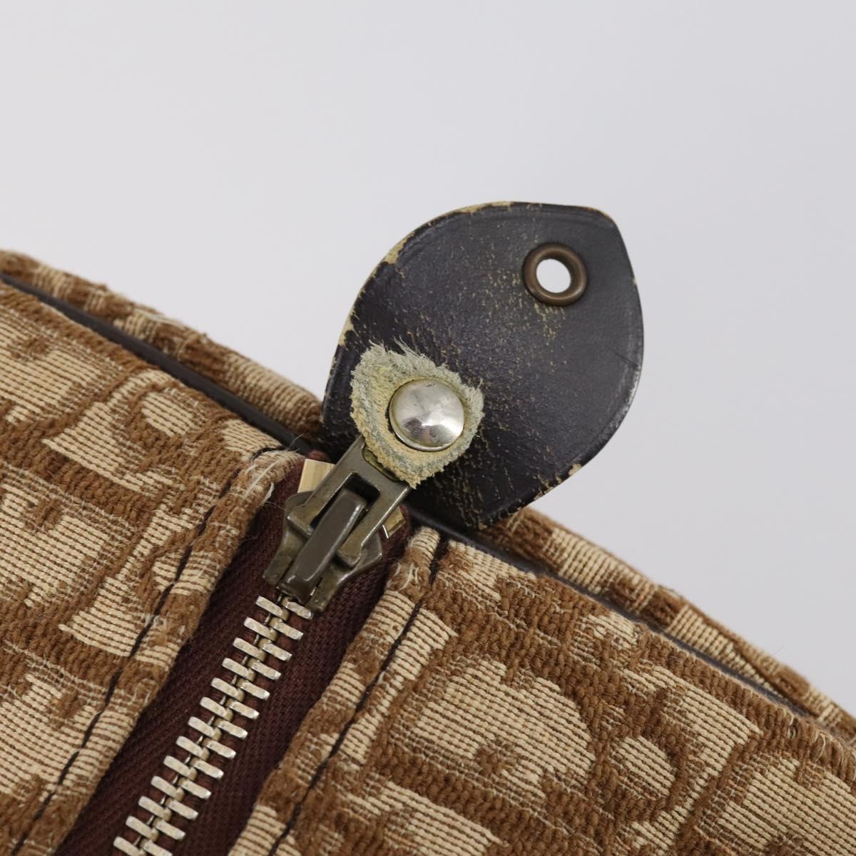 Christian Dior Trotter Canvas Boston Bag Brown Auth 152393