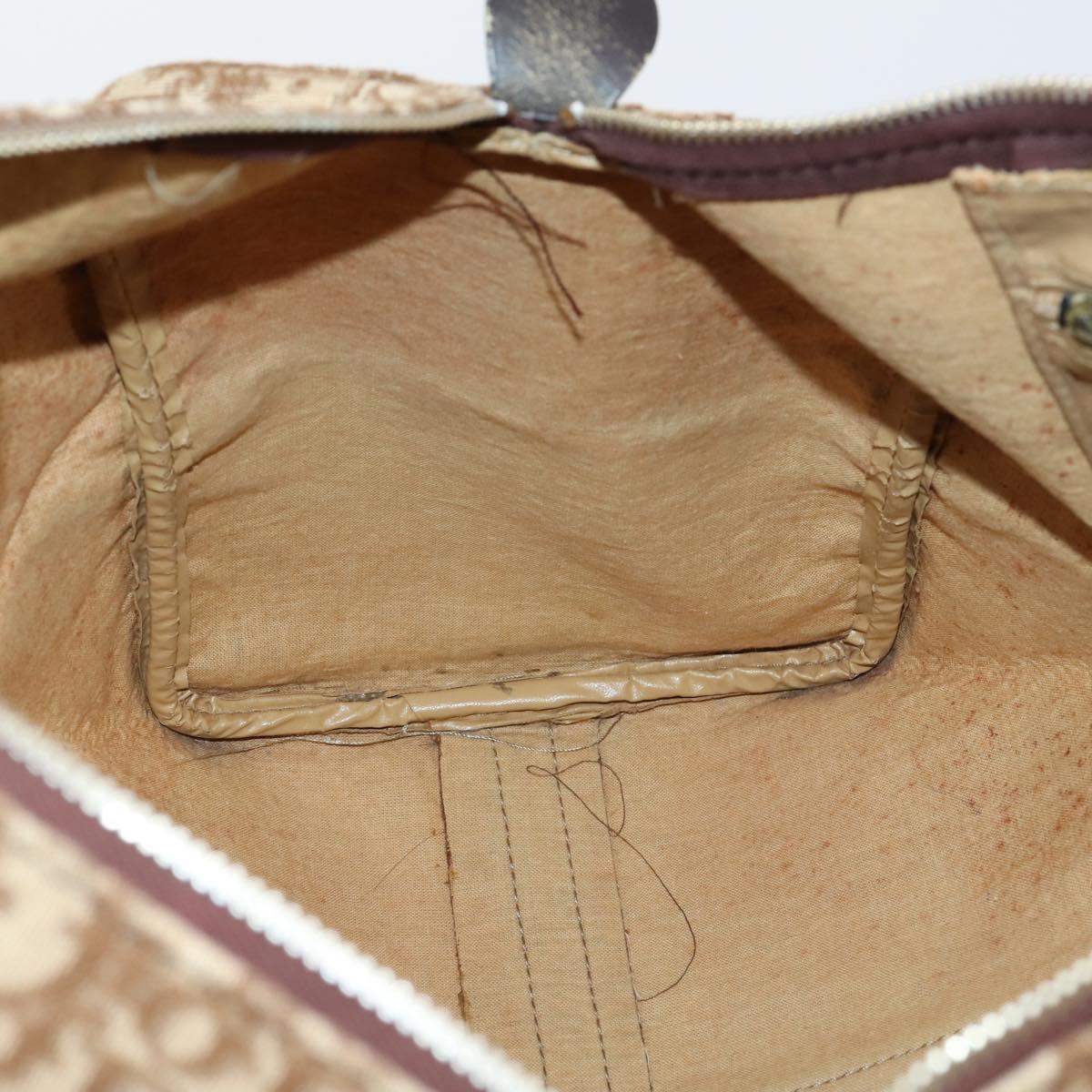 Christian Dior Trotter Canvas Boston Bag Brown Auth 152393