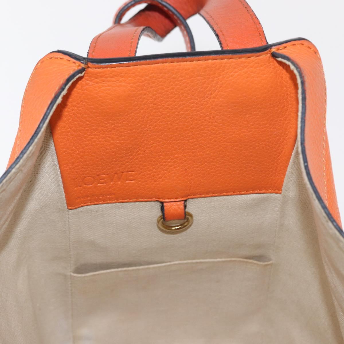 LOEWE Anagram Hammock Small Shoulder Bag Leather Orange Gold Auth 152394