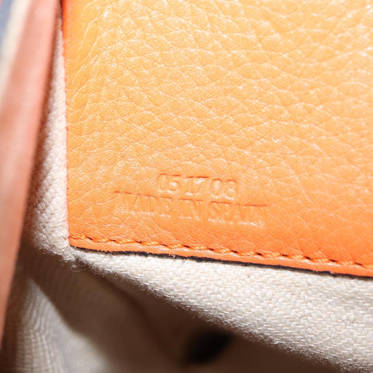 LOEWE Anagram Hammock Small Shoulder Bag Leather Orange Gold Auth 152394