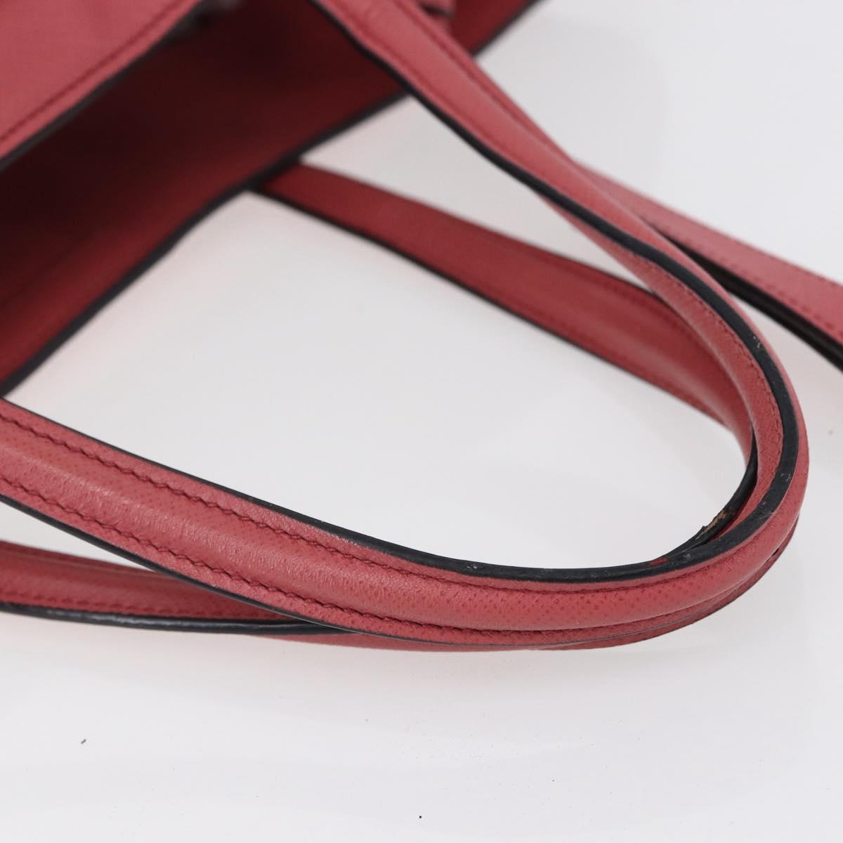 PRADA Tote Bag Leather 2way Pink Silver Auth 152397