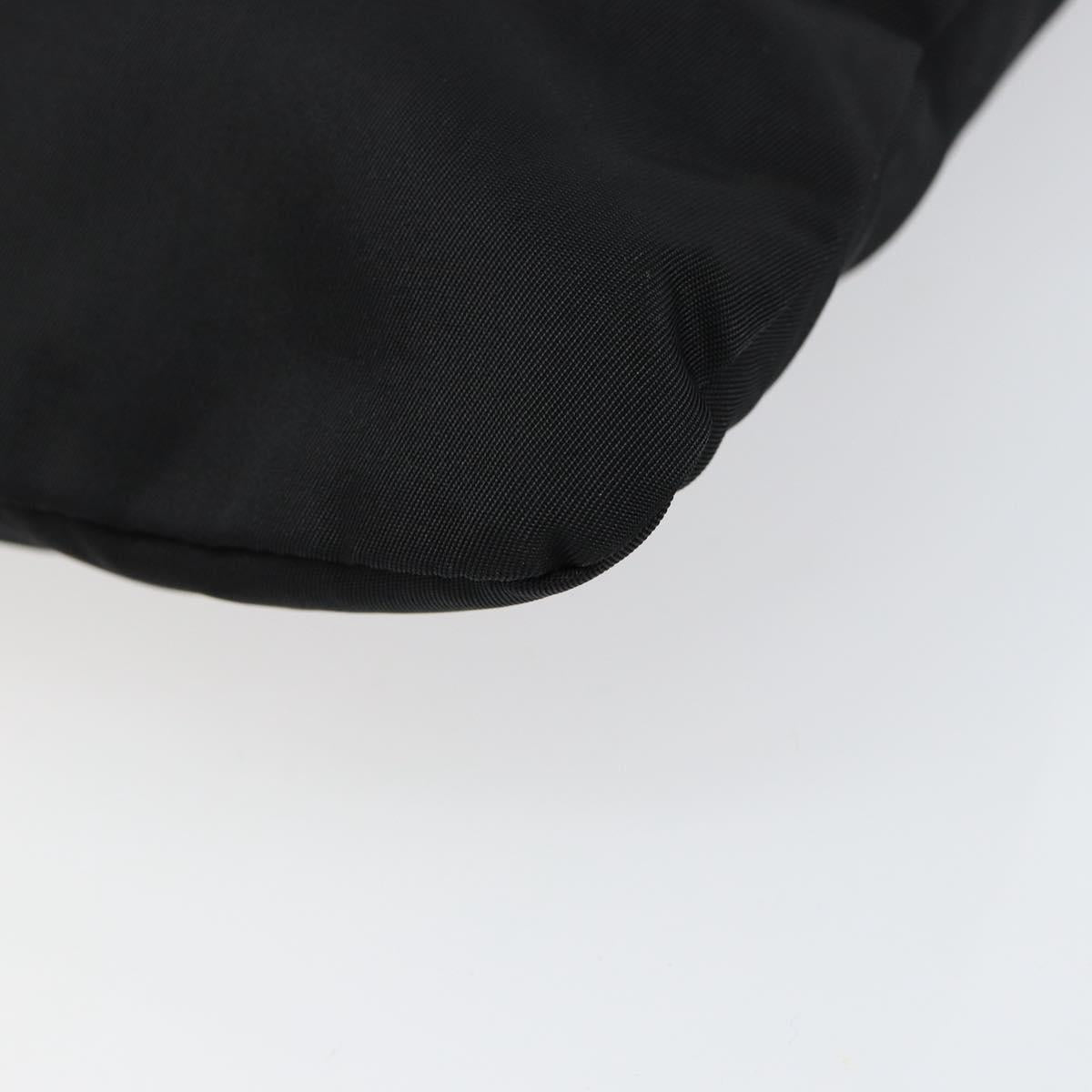 PRADA Hand Bag Nylon Black Silver Auth 152399