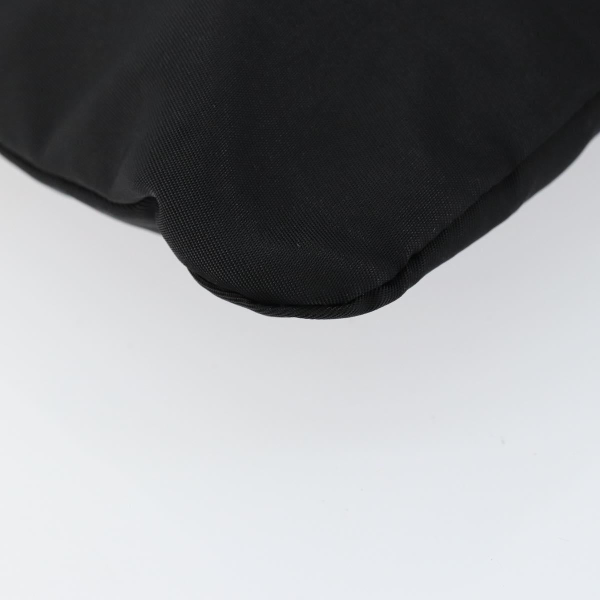 PRADA Hand Bag Nylon Black Silver Auth 152399