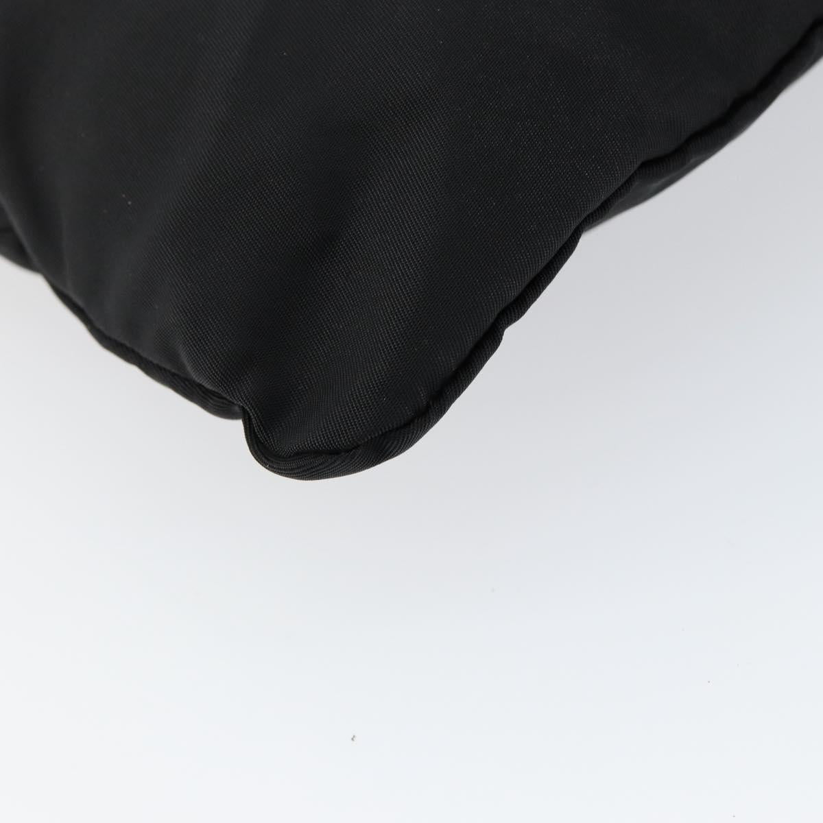 PRADA Hand Bag Nylon Black Silver Auth 152399