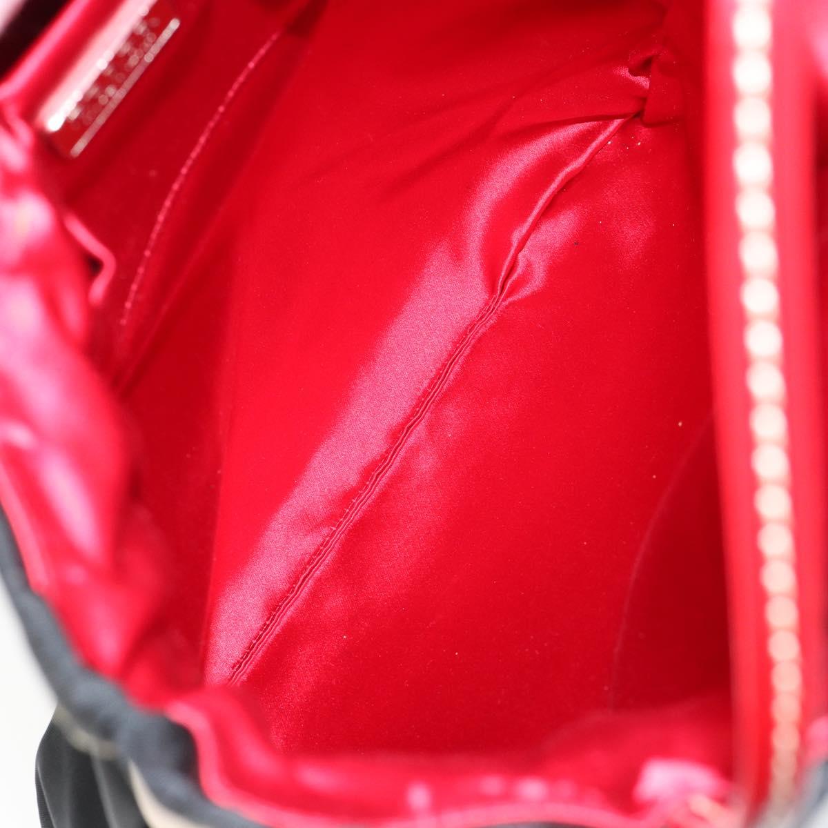 PRADA Hand Bag Nylon Black Silver Auth 152399