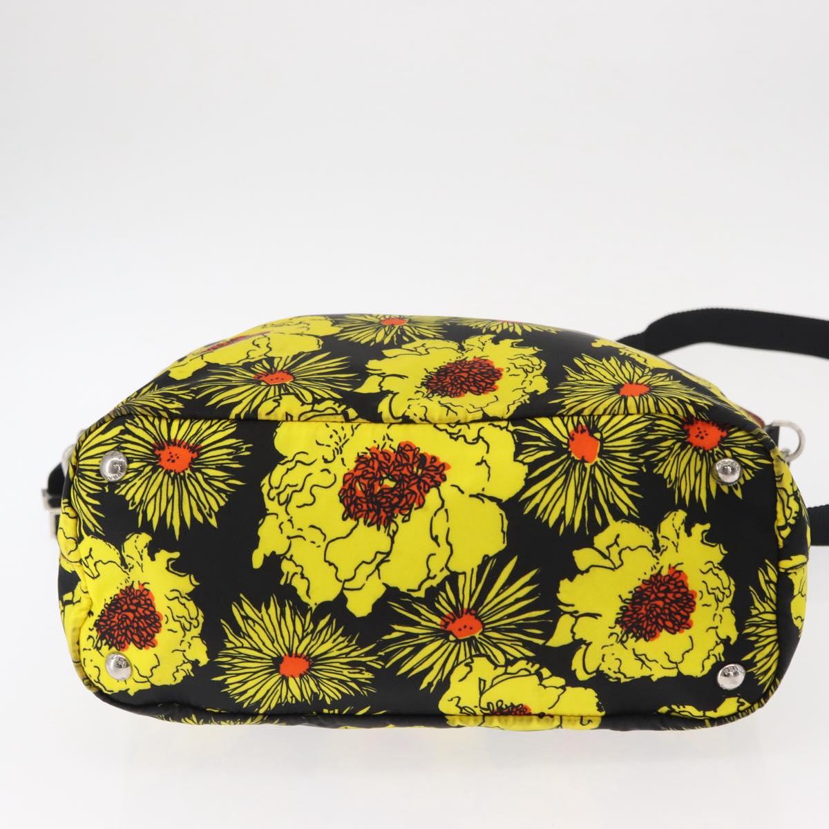 PRADA Tote Bag Nylon 2way Yellow Silver Auth 152402