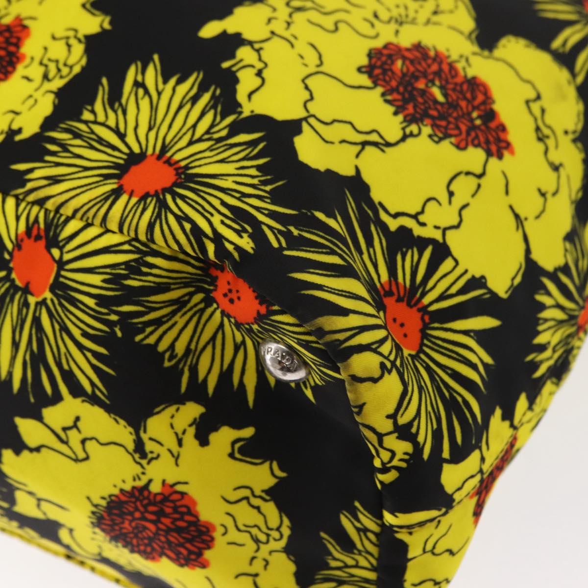 PRADA Tote Bag Nylon 2way Yellow Silver Auth 152402
