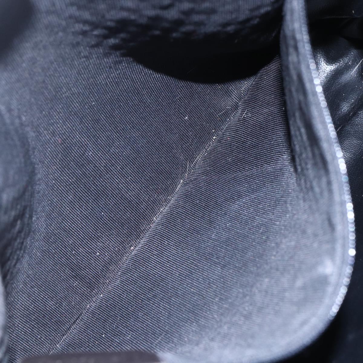 BALLY Chain Shoulder Bag Leather Black Gold Auth 152403